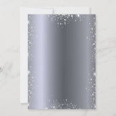 Silberne Glitzer Tiara-Krone Einladung (Rückseite)