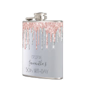 Silberne Glitzer Tropfen Rose Goldfreunde Flachmann (Links)