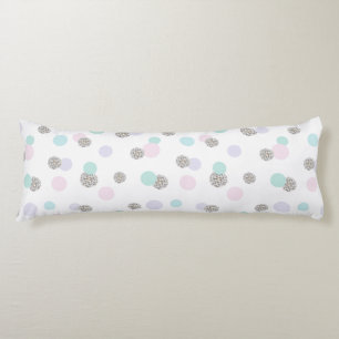 Silberne Glitzer- und Pastellfarben Polka Dots Seitenschläferkissen
