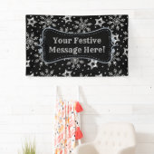 Silberne Glitzer und Schneeflocken Banner (Insitu)