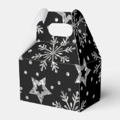 Silberne Glitzer und Schneeflocken Geschenkschachtel (Rückseite)