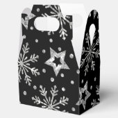 Silberne Glitzer und Schneeflocken Geschenkschachtel (Geöffnet)