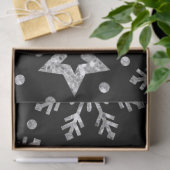 Silberne Glitzer und Schneeflocken Seidenpapier (Geschenk)