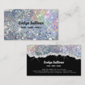 Silberne Glitzer-Visitenkarte Visitenkarte (Vorne/Hinten)