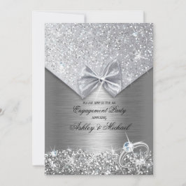 silberne Glitzern aus Chic Glitzer Ring Einladung