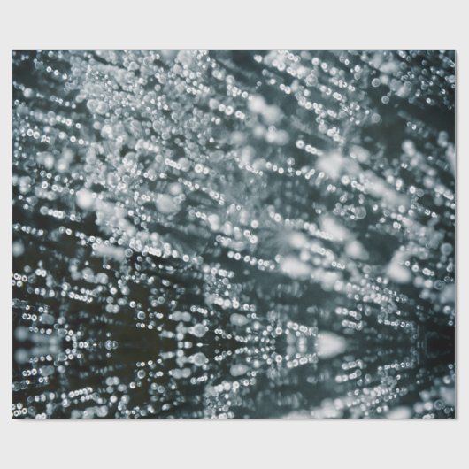 Silberne Glitzern Eisblasen gefroren Geschenkpapier (Flach)