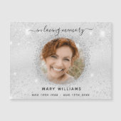 Silberne Glitzern Foto-Magnet Magnetkarte (Vorderseite)