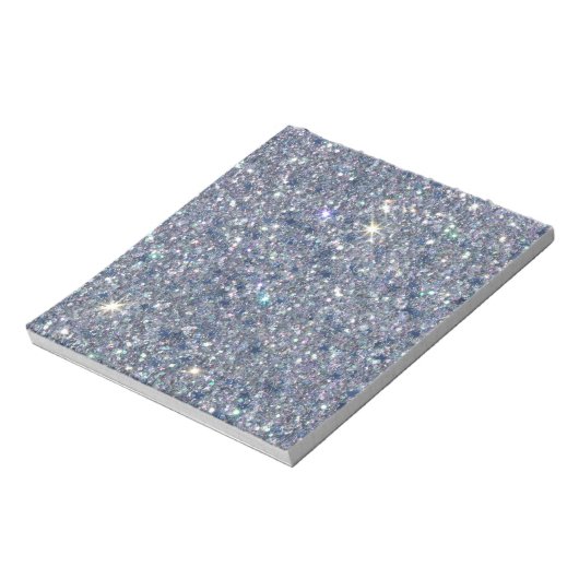 silberne Glitzern funkeln Glitzer Textur Hintergru Notizblock (Rotiert)