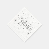 Silberne Glitzern Serviette (Ecke)