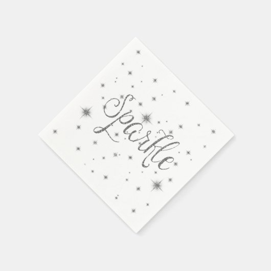 Silberne Glitzern Serviette (Ecke)