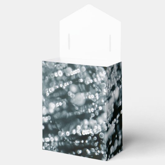 Silberne Glitzern Tiefgefroren Eisblasen Monogramm Geschenkschachtel (Geöffnet)