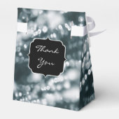 Silberne Glitzern Tiefgefroren Eisblasen Monogramm Geschenkschachtel (Rückseite)