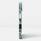 Silberne Glitzern Tiefgefroren Eisblasen Monogramm iPhone Hülle (Rechte Seite)