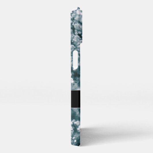 Silberne Glitzern Tiefgefroren Eisblasen Monogramm iPhone Hülle (Rechte Seite)