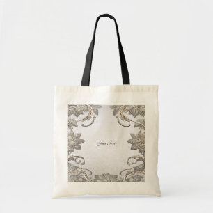 Silberne goldene Blumen-Tasche Tragetasche