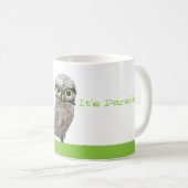 Silberne grabende Eulen-Kap-korallenrote Kaffeetasse (VorderseiteRechts)