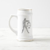 Silberne/graue Waage-Tierkreis-Gewohnheit Stein Bierglas (Links)