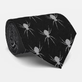 Silberne Halloween-Spinne Krawatte (Gerollt)