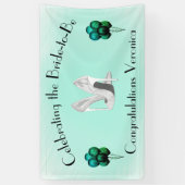 Silberne Heels auf Mint Bridge zu Glückwunsch Banner (Vertikal)