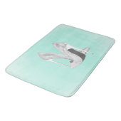 Silberne Heelse auf Minze Badematte (Schrägansicht)