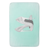 Silberne Heelse auf Minze Badematte (Vorderseite Vertikal)