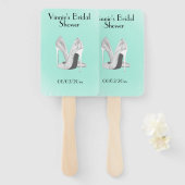 Silberne Heelse auf Minze Personal Fächer (Vorne und Hinten)