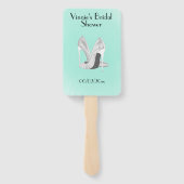 Silberne Heelse auf Minze Personal Fächer (Rückseite)