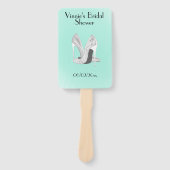 Silberne Heelse auf Minze Personal Fächer (Vorderseite)