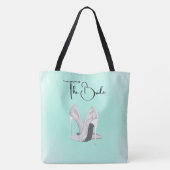 Silberne Heelse auf Minze Tasche (Rückseite)