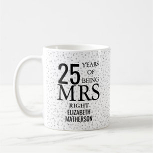 Silberne Herz-25. Hochzeitstag-Frau Right Kaffeetasse
