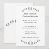 Silberne Herzen Design-Hochzeit Save The Date (Vorne/Hinten)