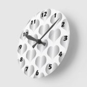 Silberne Herzen Design Runde Wanduhr (Winkel)