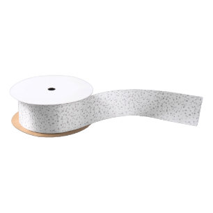 Silberne Herzen Konfetti Satinband