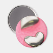 Silberne Herzen Magnet (Vorderseite/Rückseite)