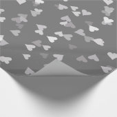 Silberne Herzenconfetti-Geschenk-Verpackung Geschenkpapier (Ecke)