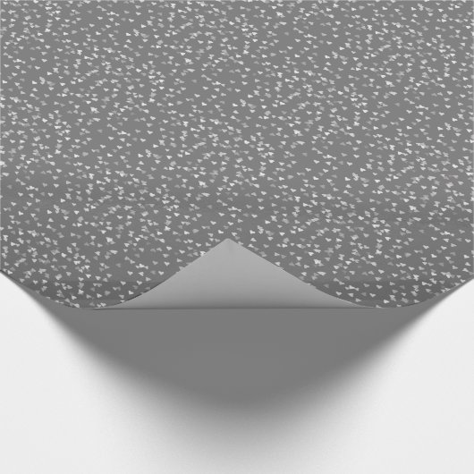 Silberne Herzenconfetti-Geschenk-Verpackung Geschenkpapier (Ecke)