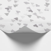 Silberne Herzenconfetti-Geschenk-Verpackung Geschenkpapier (Ecke)