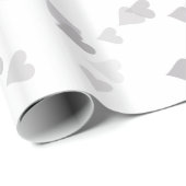 Silberne Herzenconfetti-Geschenk-Verpackung Geschenkpapier (Rolleneckpunkt)