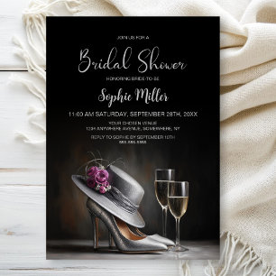 Silberne High Heels Brautparty-Einladung Einladung