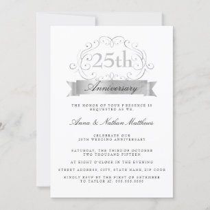 Silberne Hochzeit 25. Hochzeitstag Einladungen