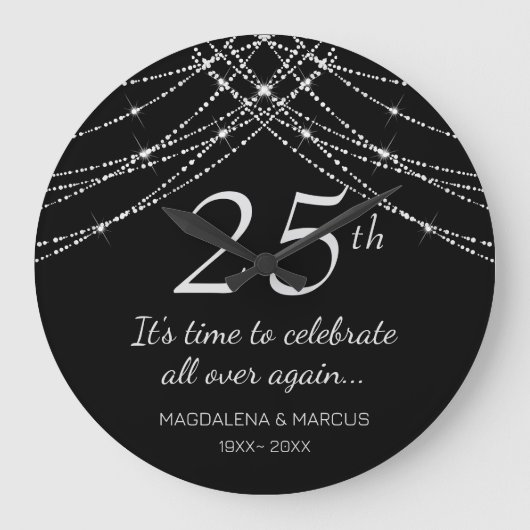 Silberne Hochzeit Große Wanduhr (Vorderseite)