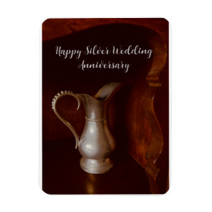 Silberne Hochzeit Jahrestag 25 Jahre Glückwunsch Magnet