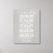Silberne Hochzeit Jahrestag unserer Liebe Leinwanddruck (Vorderseite)