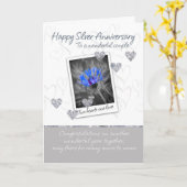 Silberne Hochzeitkarte - 25 Jahre Karte (Gelbe Blume)