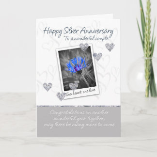 Silberne Hochzeitkarte - 25 Jahre Karte