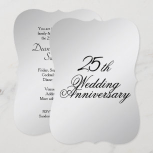 Silberne Hochzeitseinladung Einladung