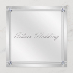 Silberne Hochzeitseinladung mit Diamant Einladung