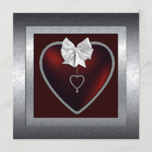 Silberne Hochzeitseinladung zur 25-jährigen Hochze Einladung