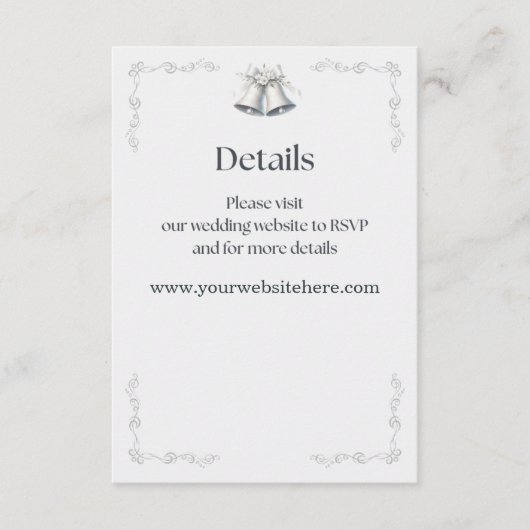 Silberne Hochzeitsglocken Website Details Beilage Begleitkarte (Vorderseite)