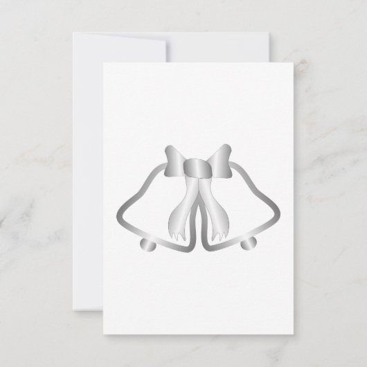 Silberne Hochzeitsluftholzenglocken Einladung (Rückseite)